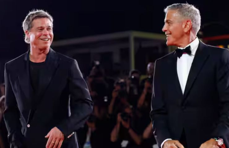 Brad Pitt e George Clooney sul red carpet