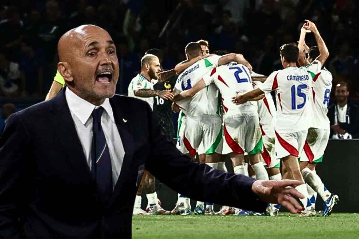 I calciatori italiani esultano dopo la vittoria